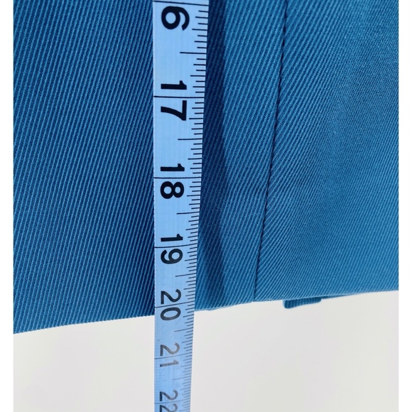 J. Crew Aqua Blue  Asymmetrical Front Zipper Lined Pencil Skirt - Picture 7 of 11